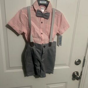 New Carters  Set Boys Shirt Shorts Bow Tie Size 3T